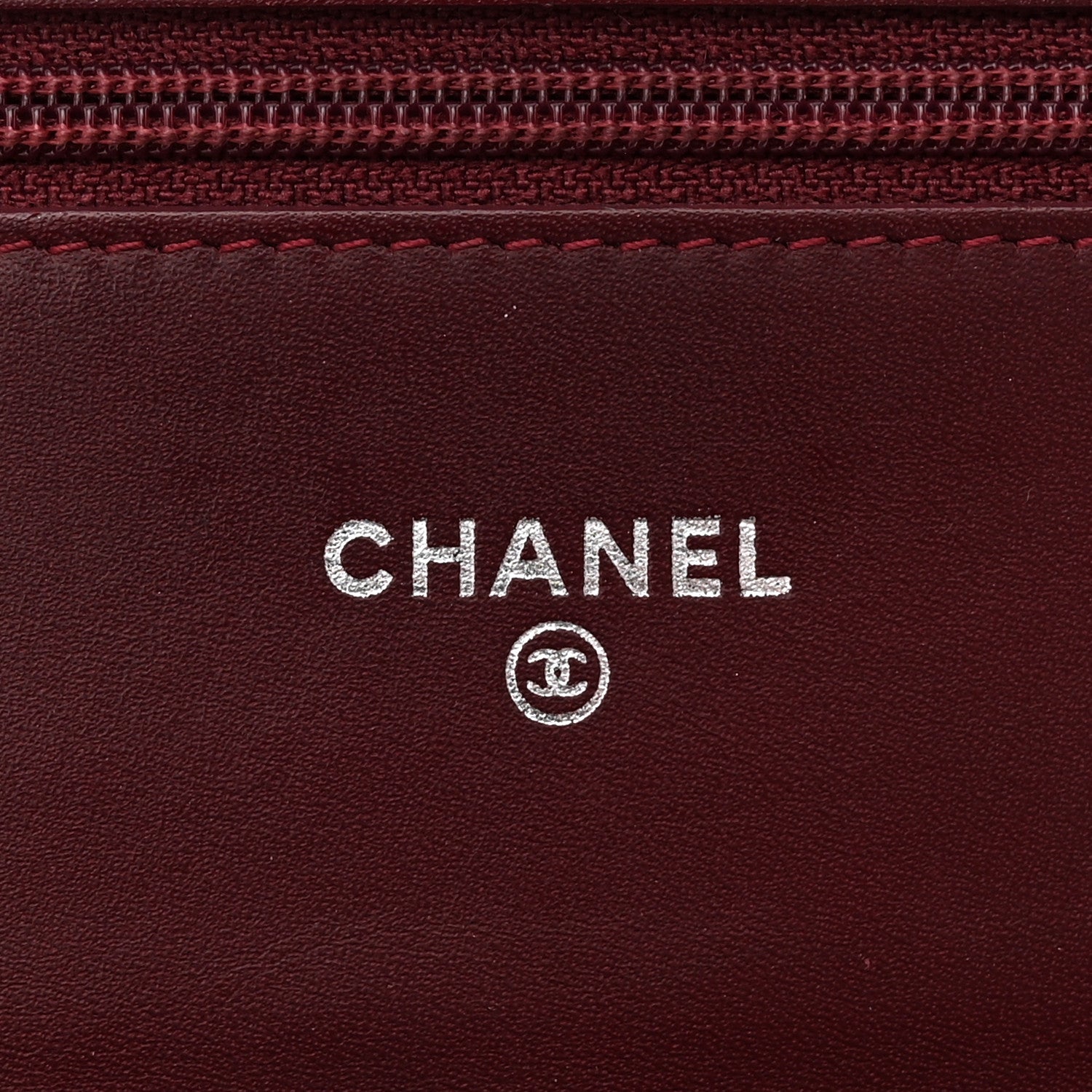 Chanel Patent Quilted Brilliant Wallet On Chain WOC Dark Burgundy 6 of 12
