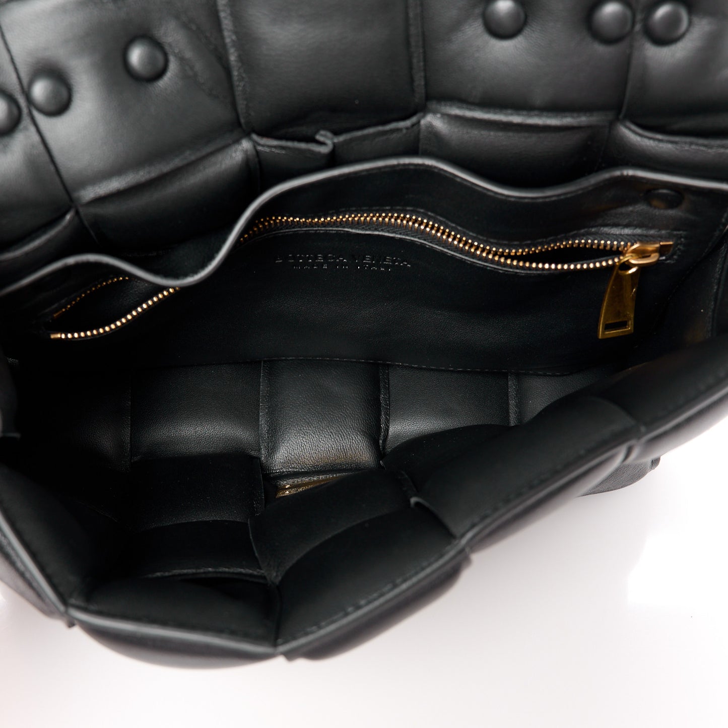 Lambskin Maxi Intreccio Padded Chain Cassette Crossbody Bag Black