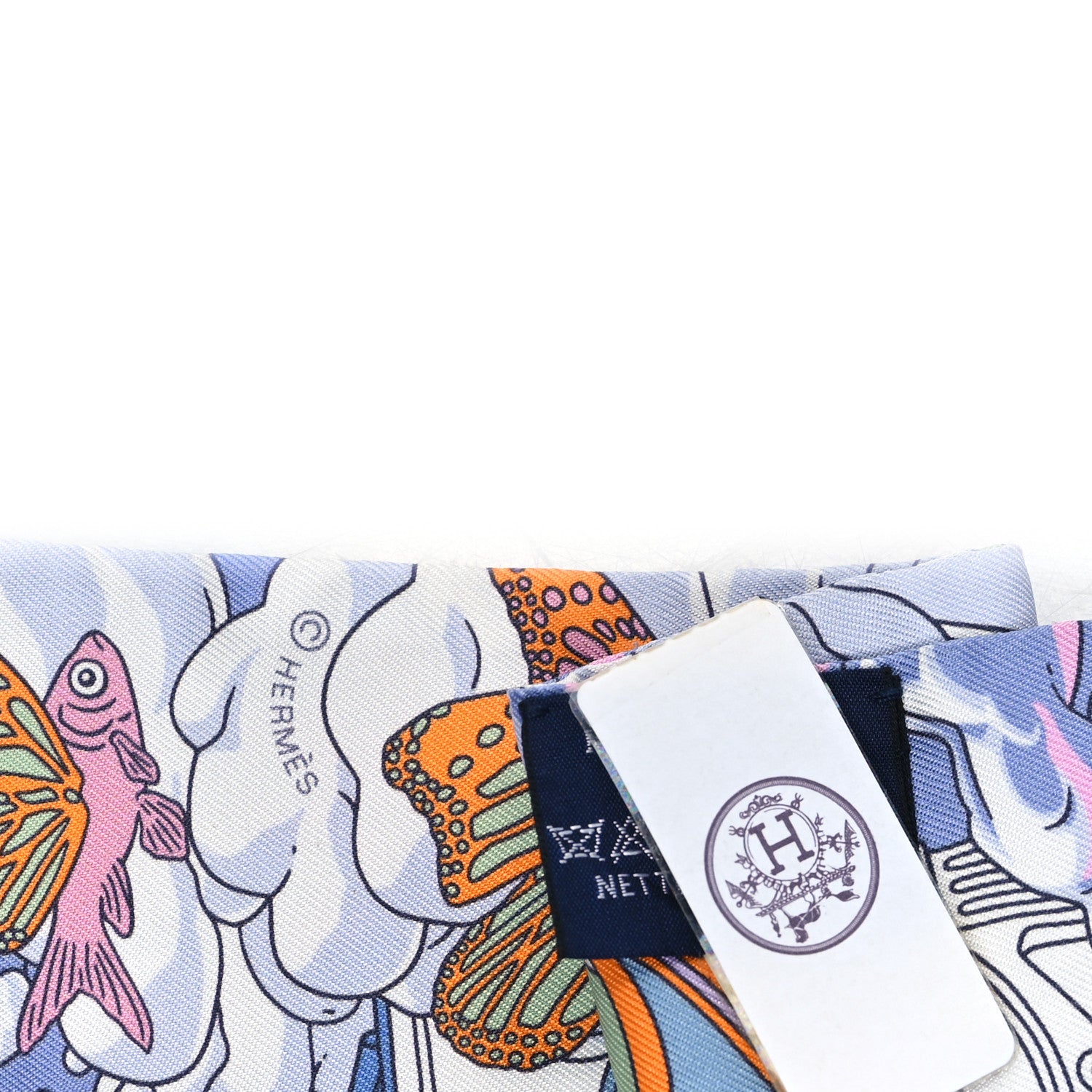 Hermes Silk Sur Mon Nuage Twilly Bleu Black Mauve 3 of 4