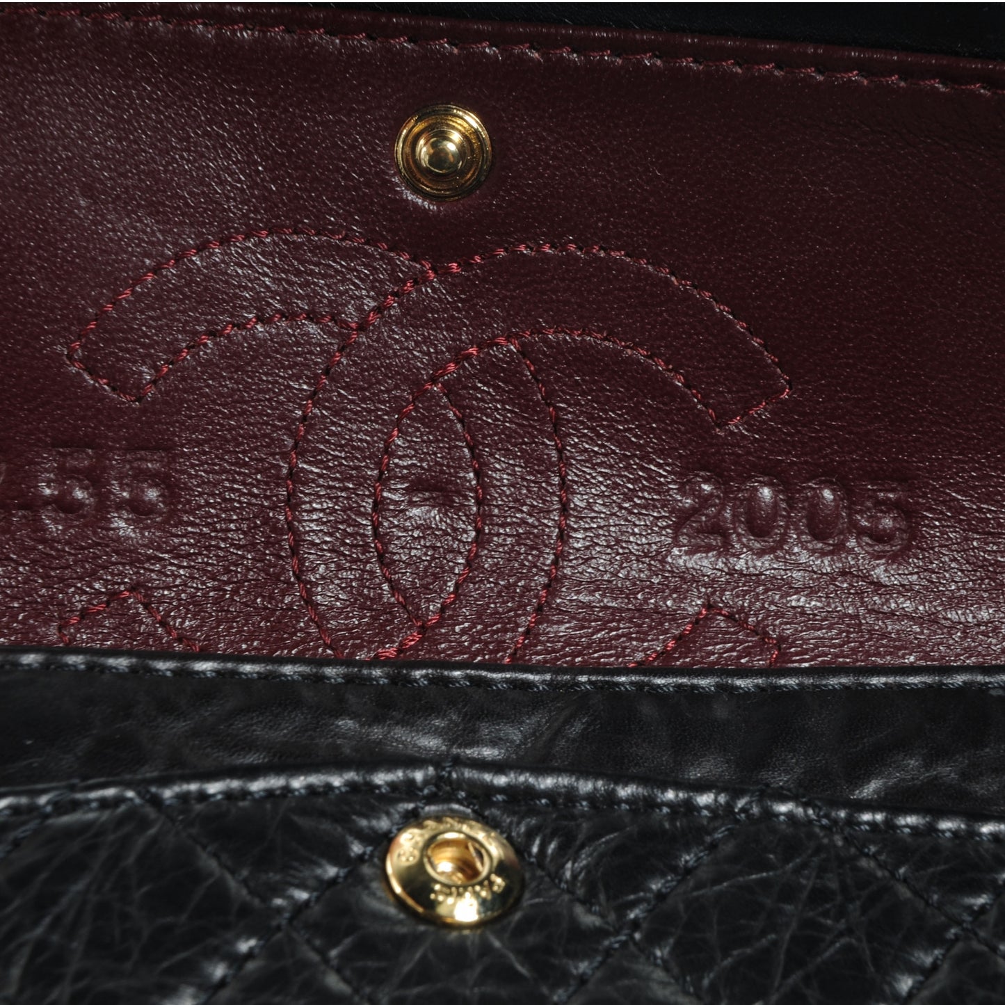 Aged Calfskin Quilted 50th Anniversary 2.55 Reissue 224 Flap Black