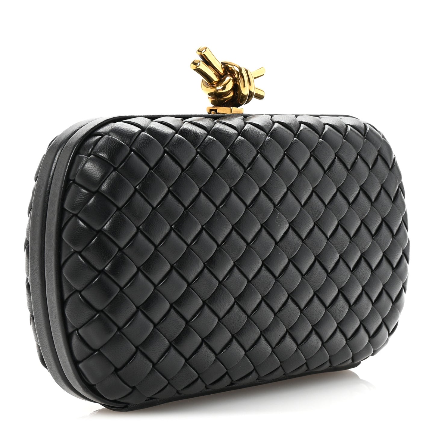 Nappa Intrecciato Knot Clutch Black