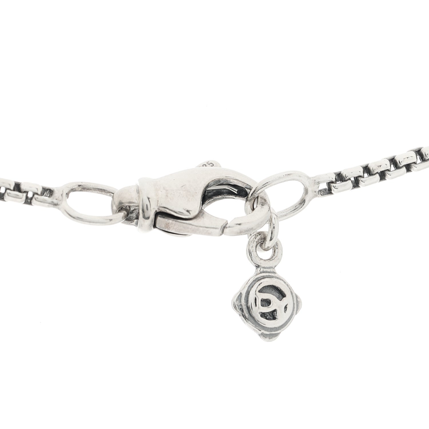 David Yurman Sterling Silver Diamond White Topaz 7mm Petite Albion Pendant Necklace 5 of 6