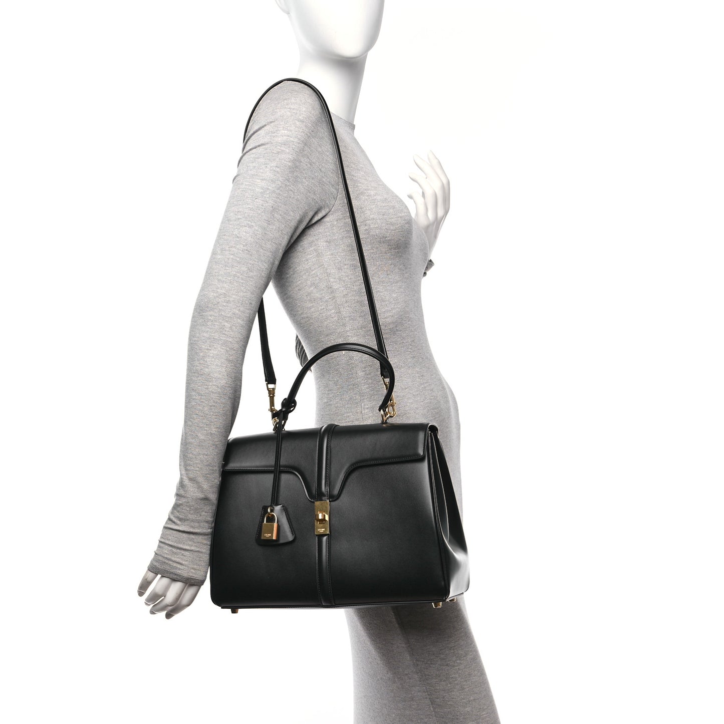 Calfskin Classique 16 Top Handle Bag Black
