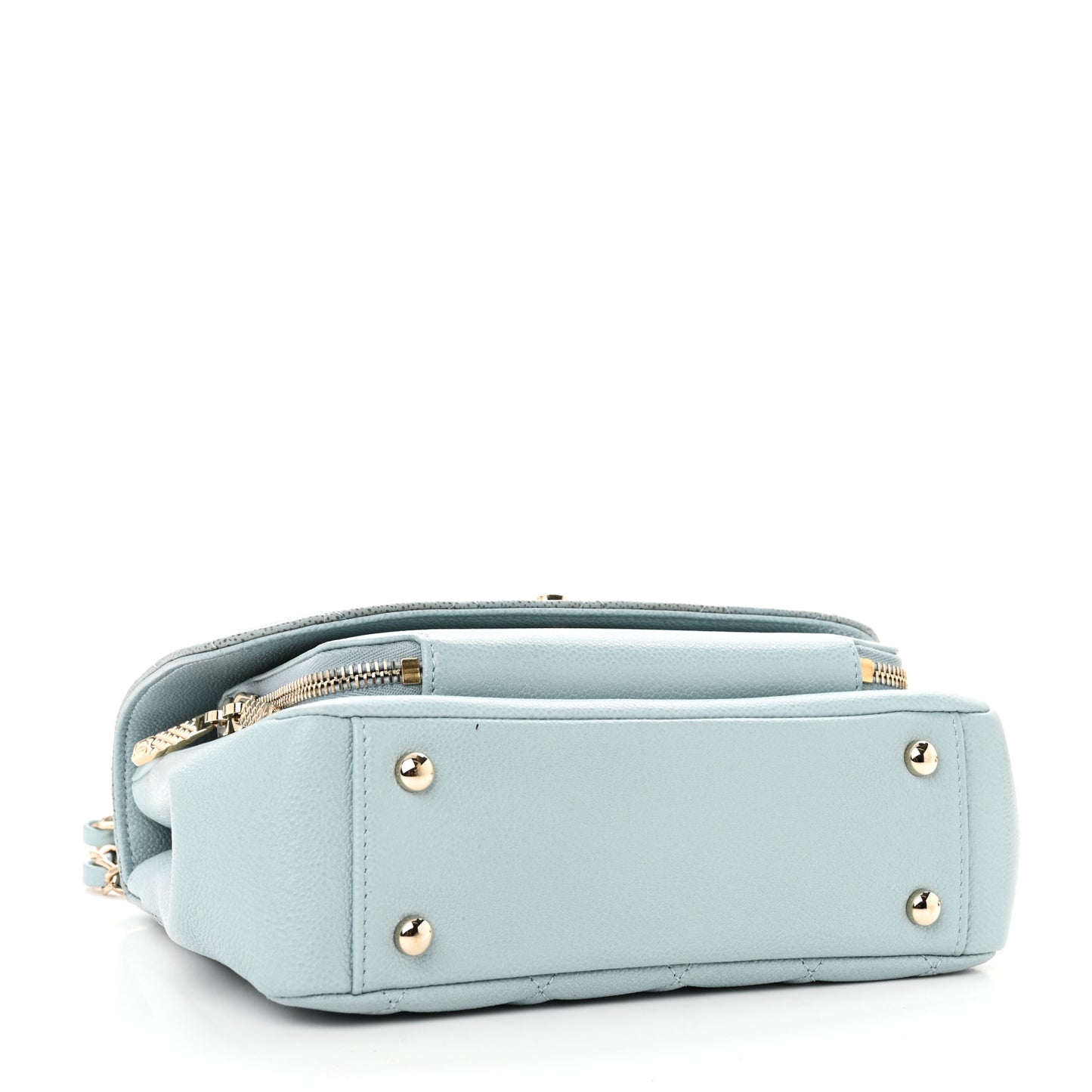Caviar Quilted Medium Business Affinity Flap Light Blue