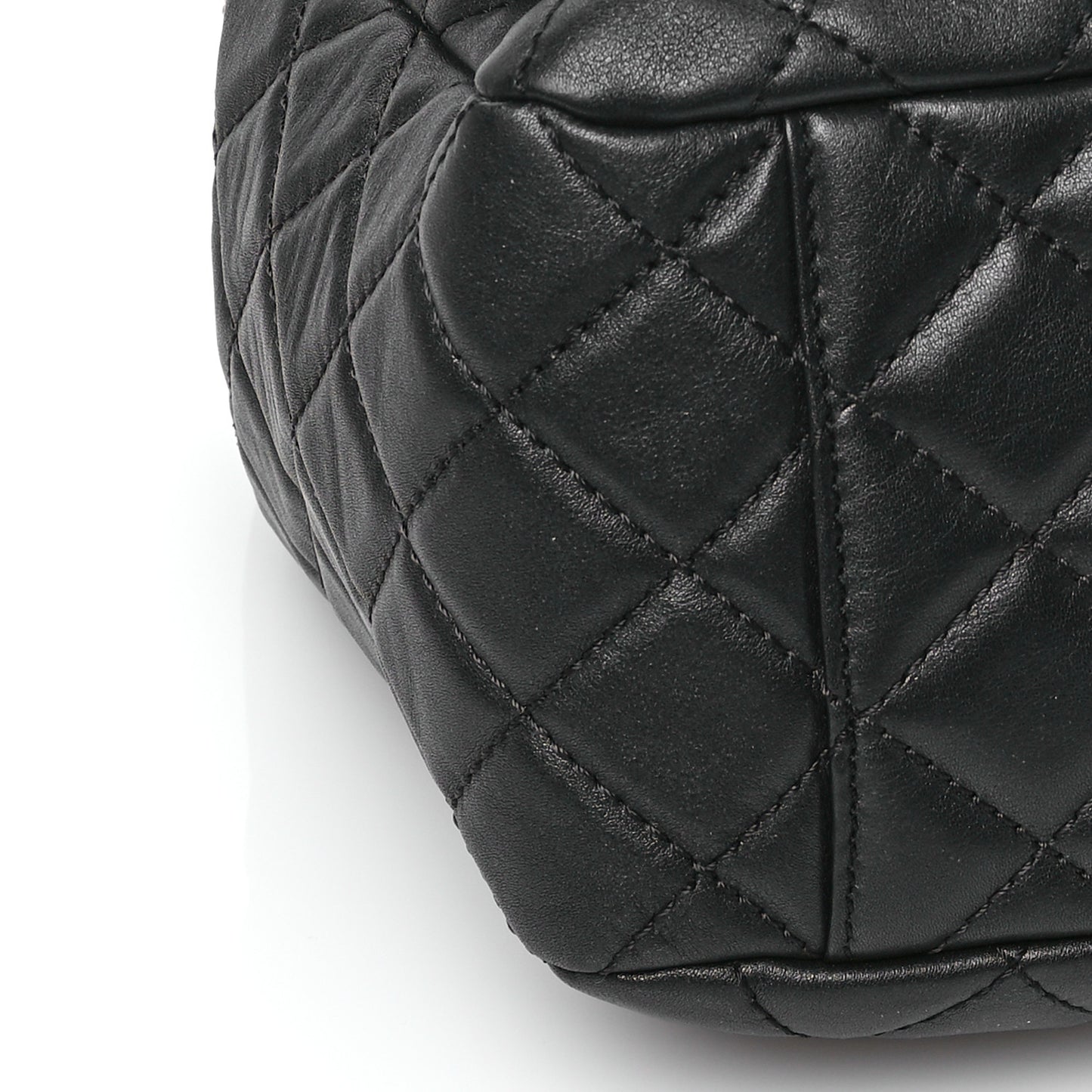 Calfskin Quilted Small XXL Travel Flap Bag Black