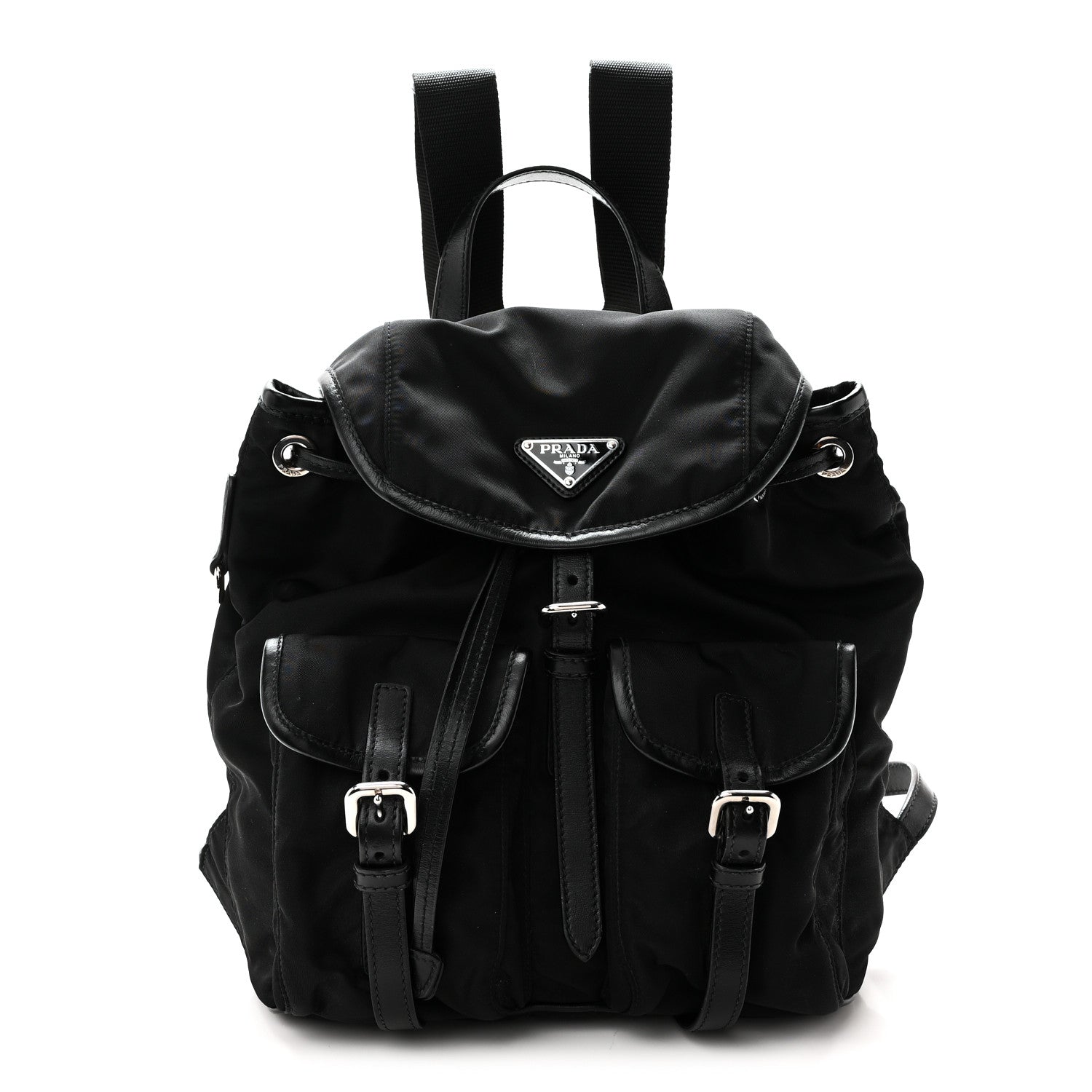 Prada Tessuto Nylon Soft Calfskin Small Backpack Black 1935003