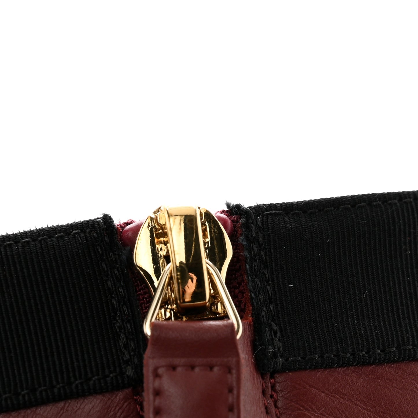 Lambskin Grosgrain Cap Toe Short Ankle Boots 36.5 Burgundy Black