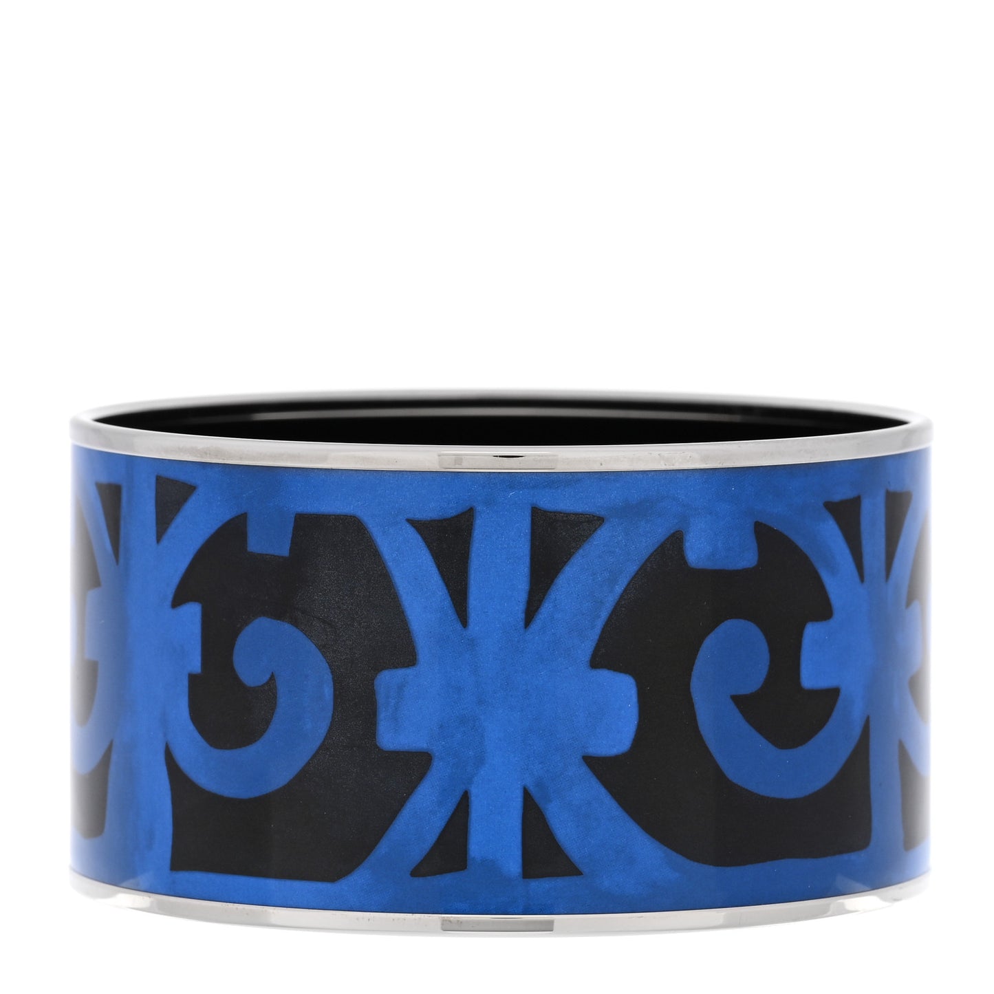 Enamel Printed Extra Wide Balcons du Guadalquivir Bracelet 70 Blue