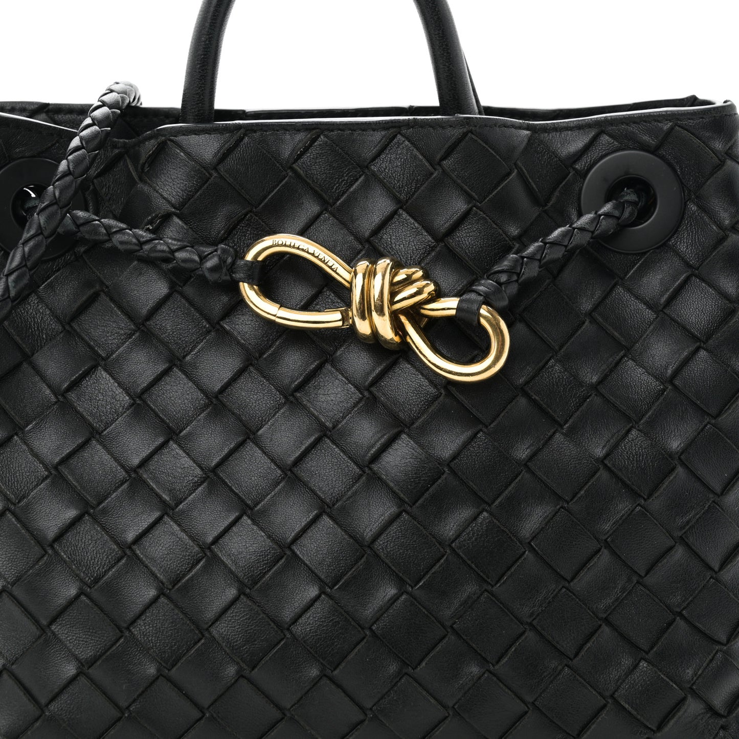 Nappa Intrecciato Small Andiamo Shoulder Bag Black