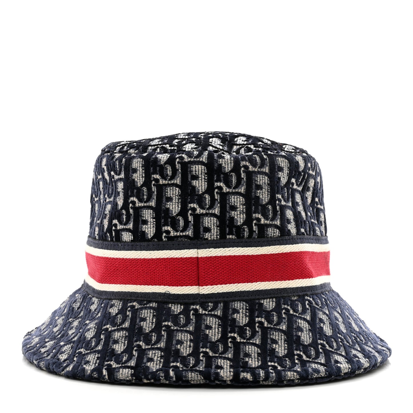 Velvet Oblique Large Brim Bucket Hat 57 Bleu Red