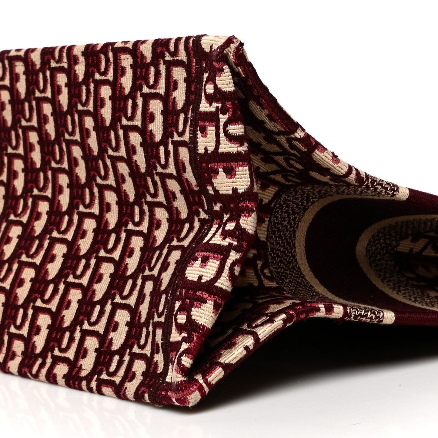 Oblique Medium Book Tote Burgundy Multicolor