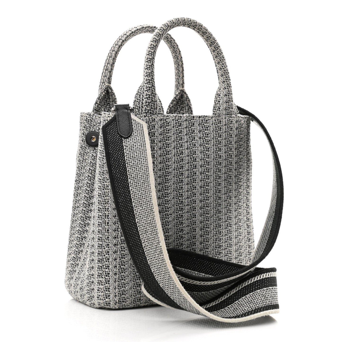 Jacquard Logo Embroidered Small Tote Black Talco