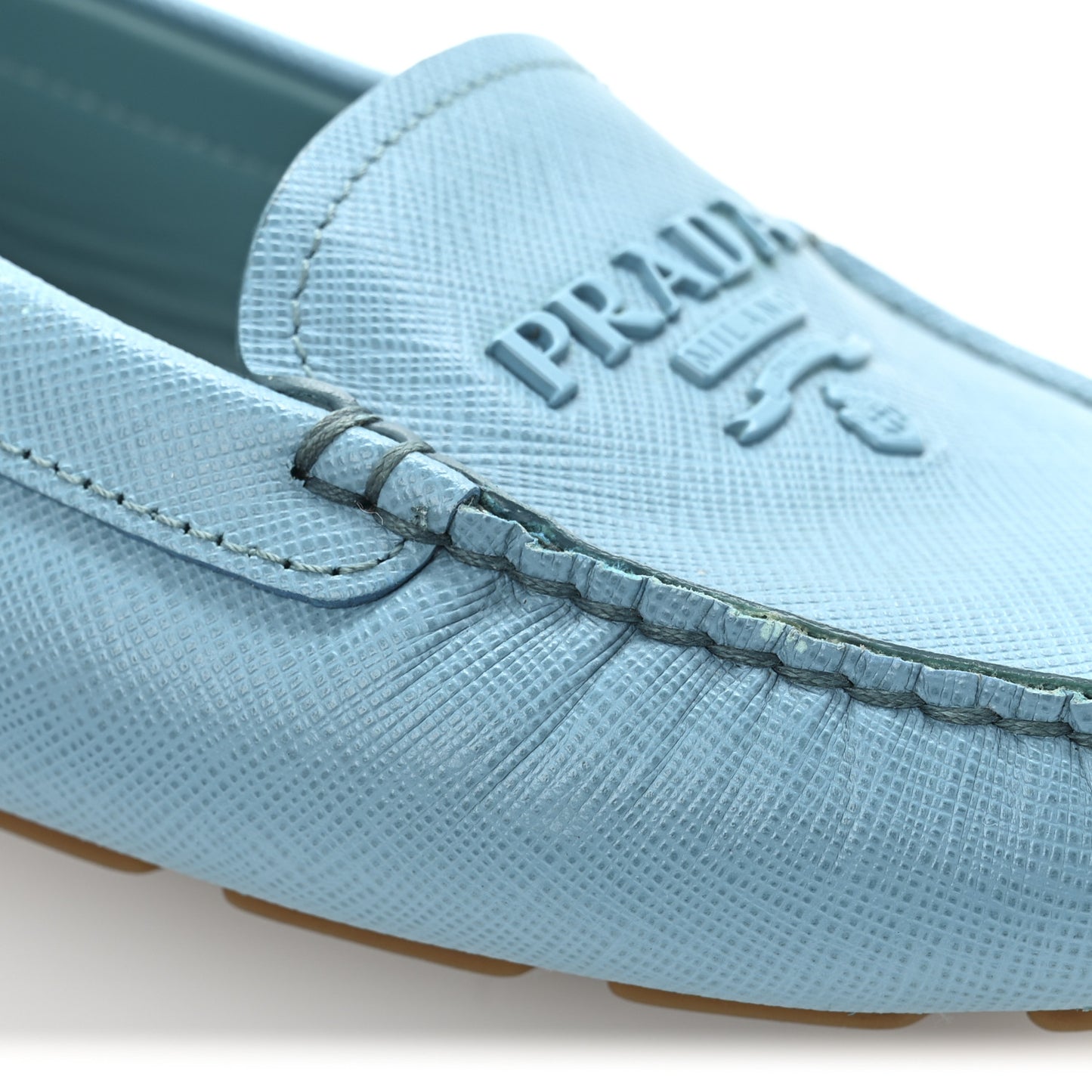 Saffiano Logo Womens Loafers 39 Turchese