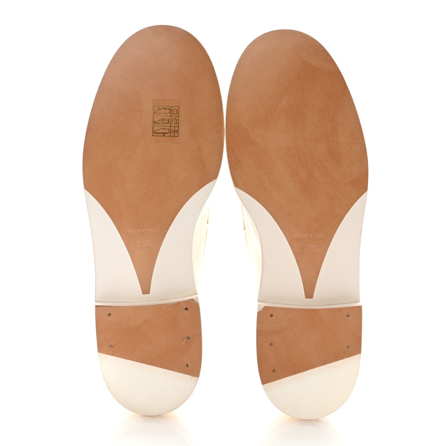 Shiny Calfskin Logo Loafers 39.5 White