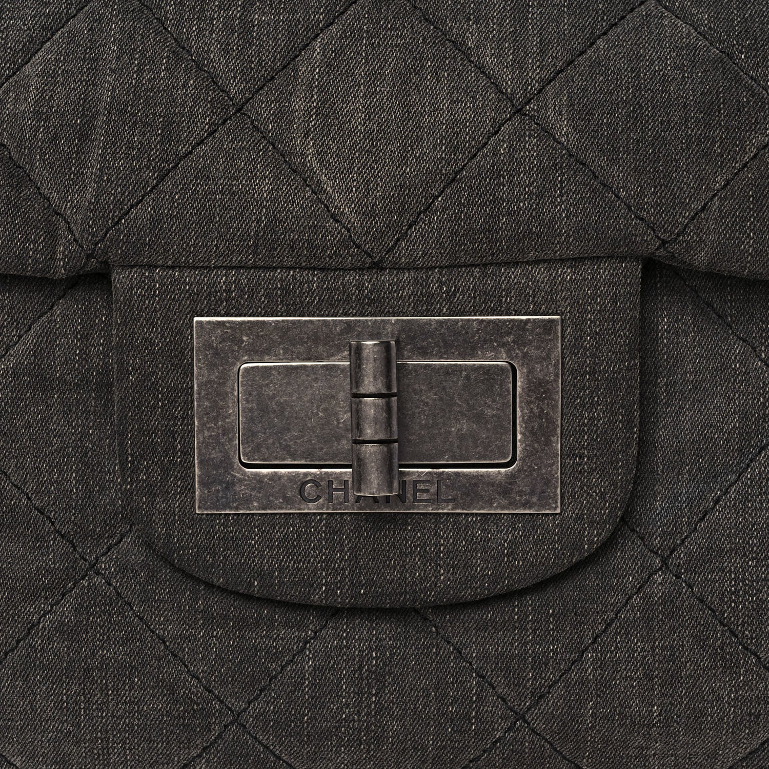 Chanel Denim Quilted XXL Reissue Flap Grey 8 of 11