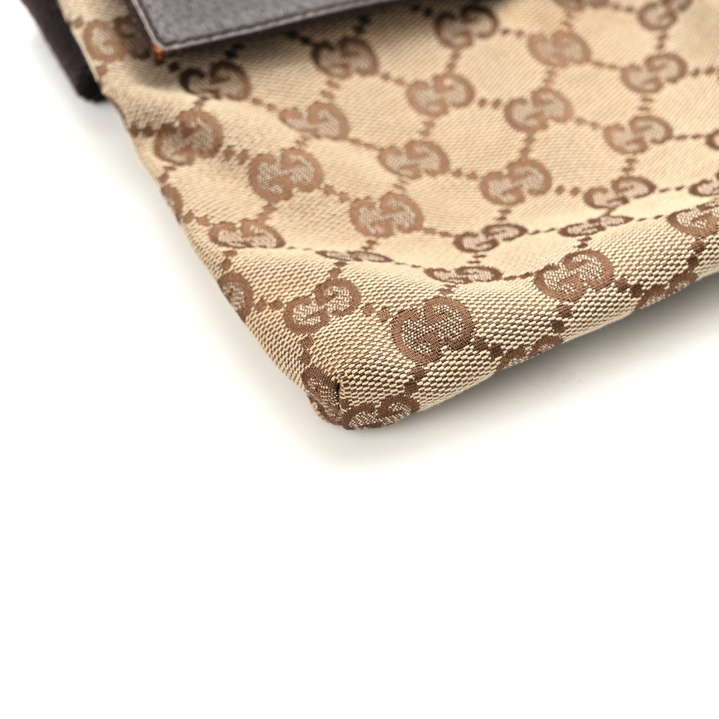 GG Monogram Double Pocket Belt Bag Dark Brown