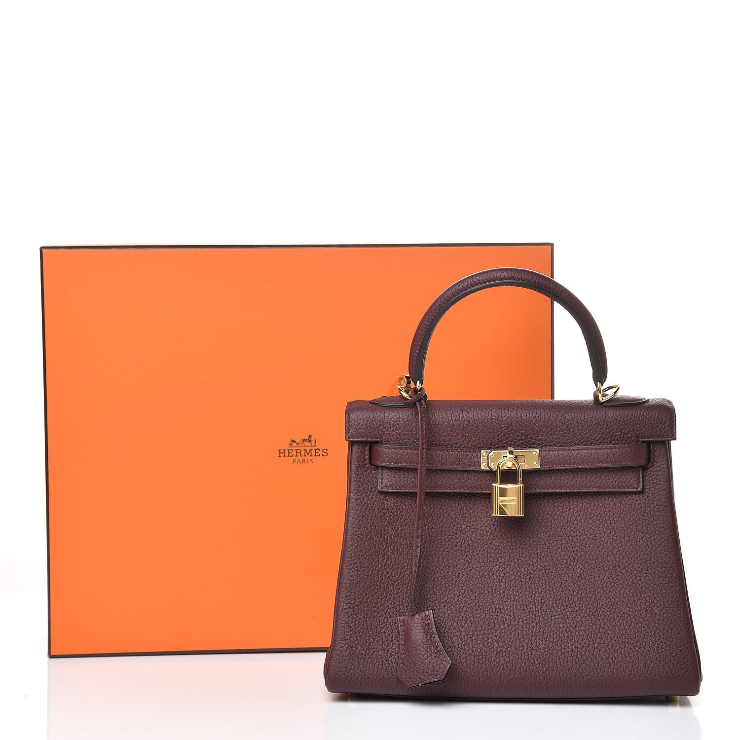 Hermes Togo Kelly Retourne 25 Bordeaux 40 of 40