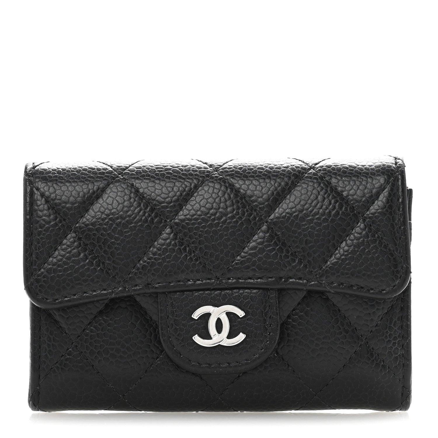 Chanel Caviar Quilted Flap Card Holder Wallet Black 1 of 11