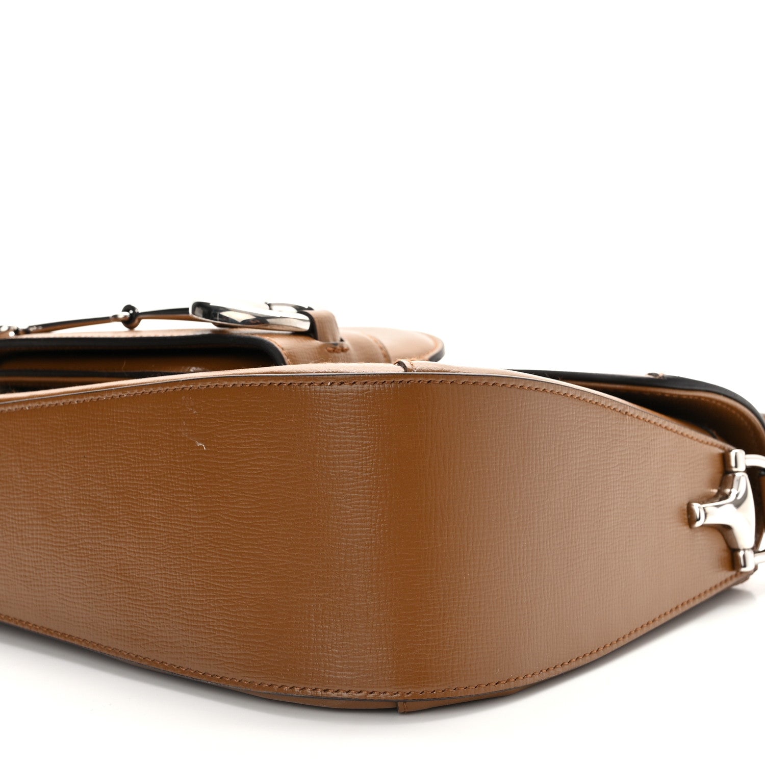 Gucci Monogram Small Horsebit 1955 Asymmetric Shoulder Bag Beige Brown Sugar 9 of 10