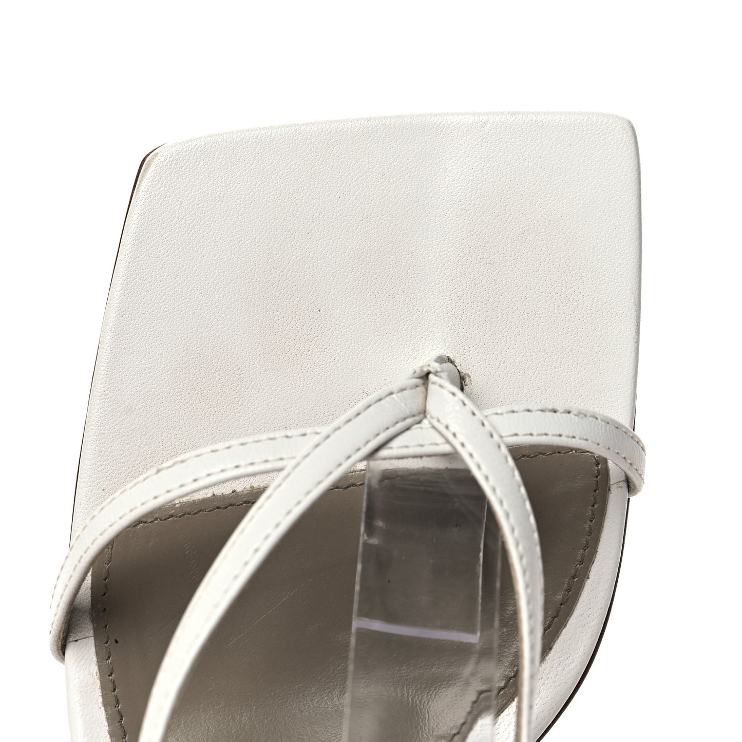 Lambskin Stretch Multi Strap 90mm Sandals 36.5 Optic White