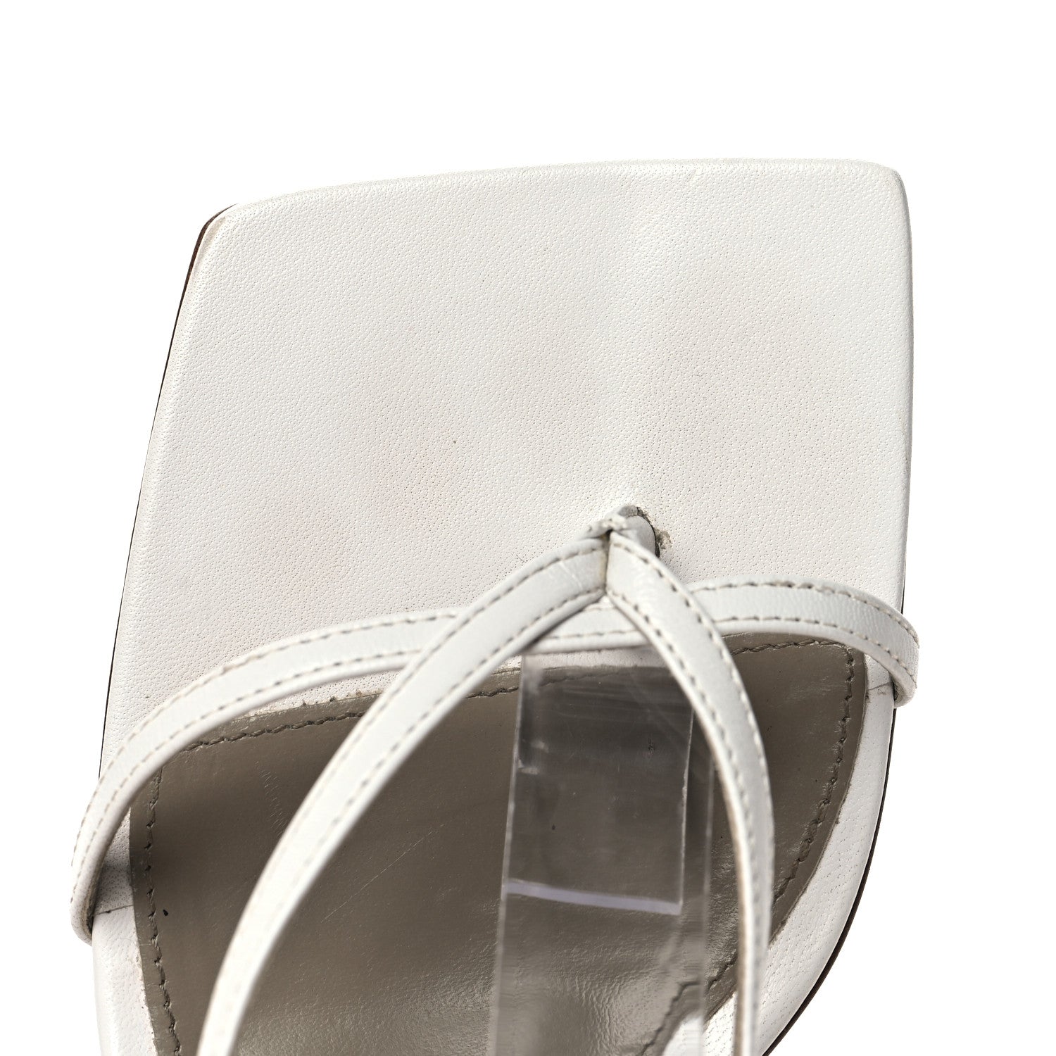 Bottega Veneta Lambskin Stretch Multi Strap 90mm Sandals 36.5 Optic White 10 of 10