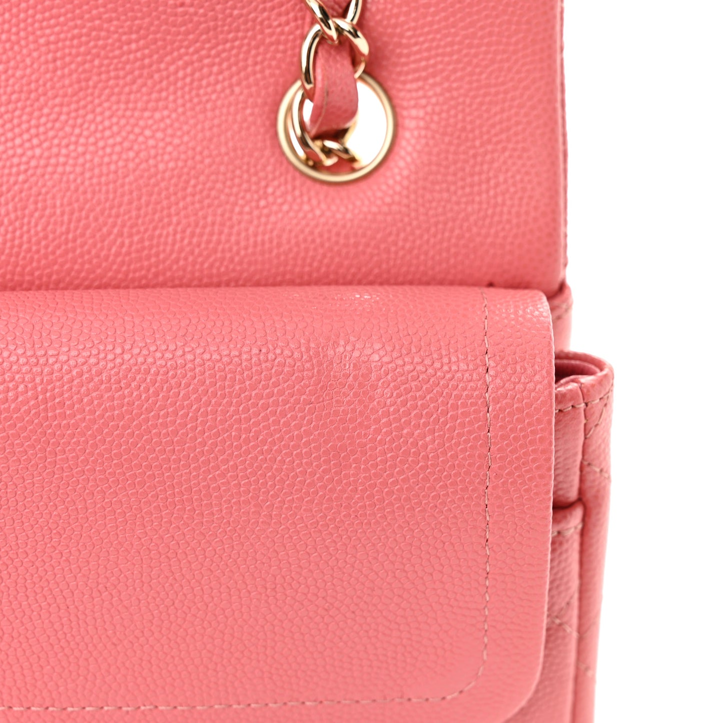 Caviar Quilted Small Double Flap Pink