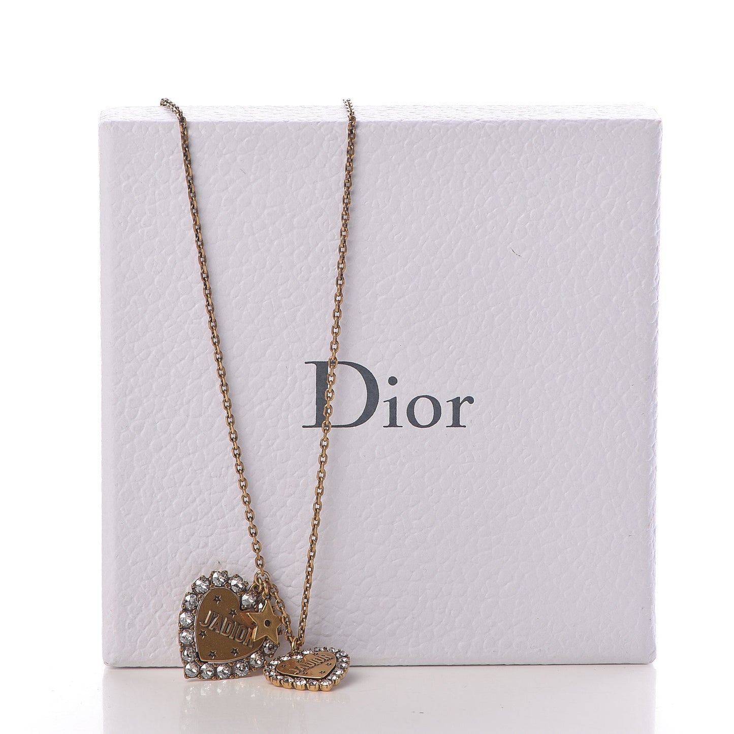 Metal Double Heart J'adior Necklace Aged Gold