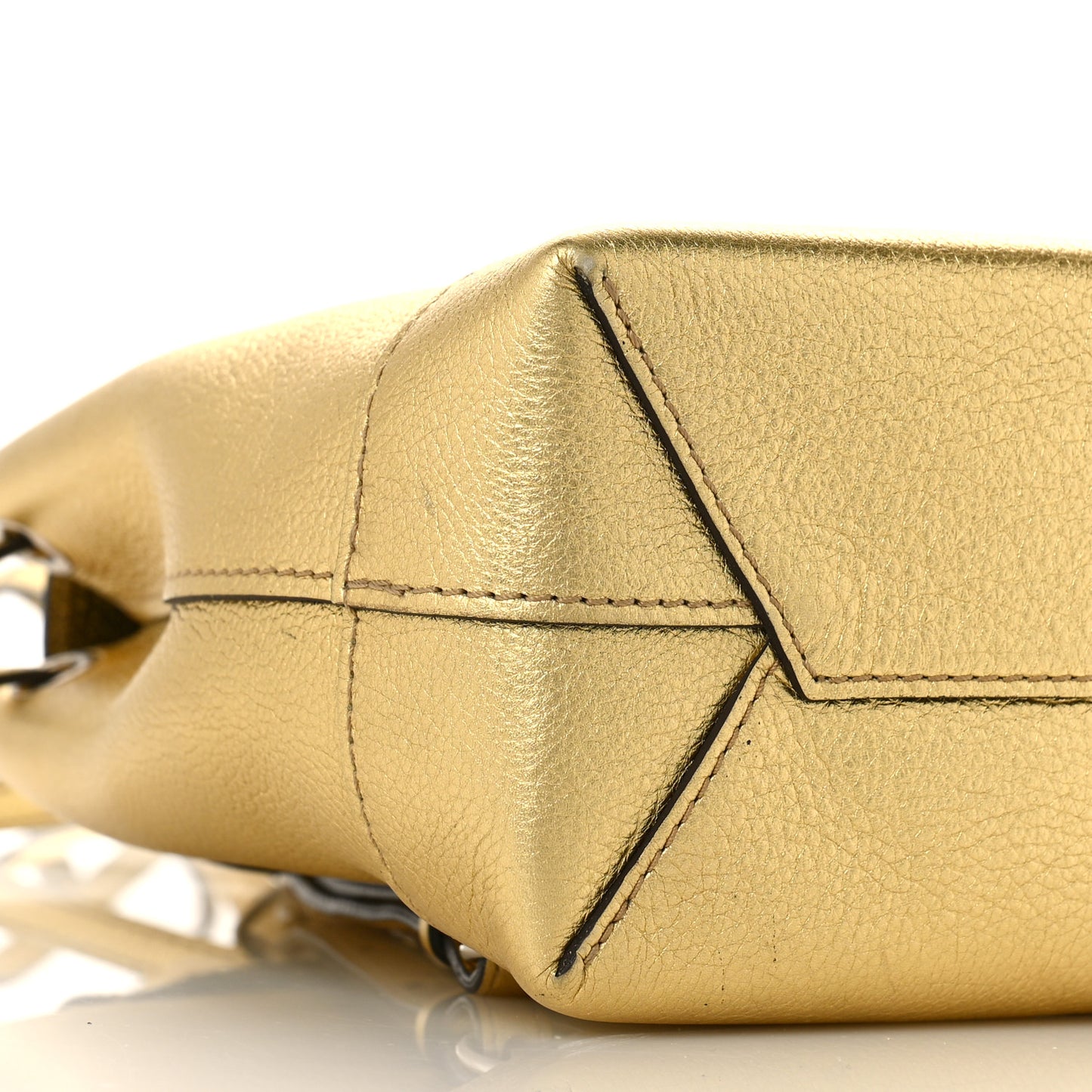 Metallic Calfskin Lockme Mini Backpack Gold