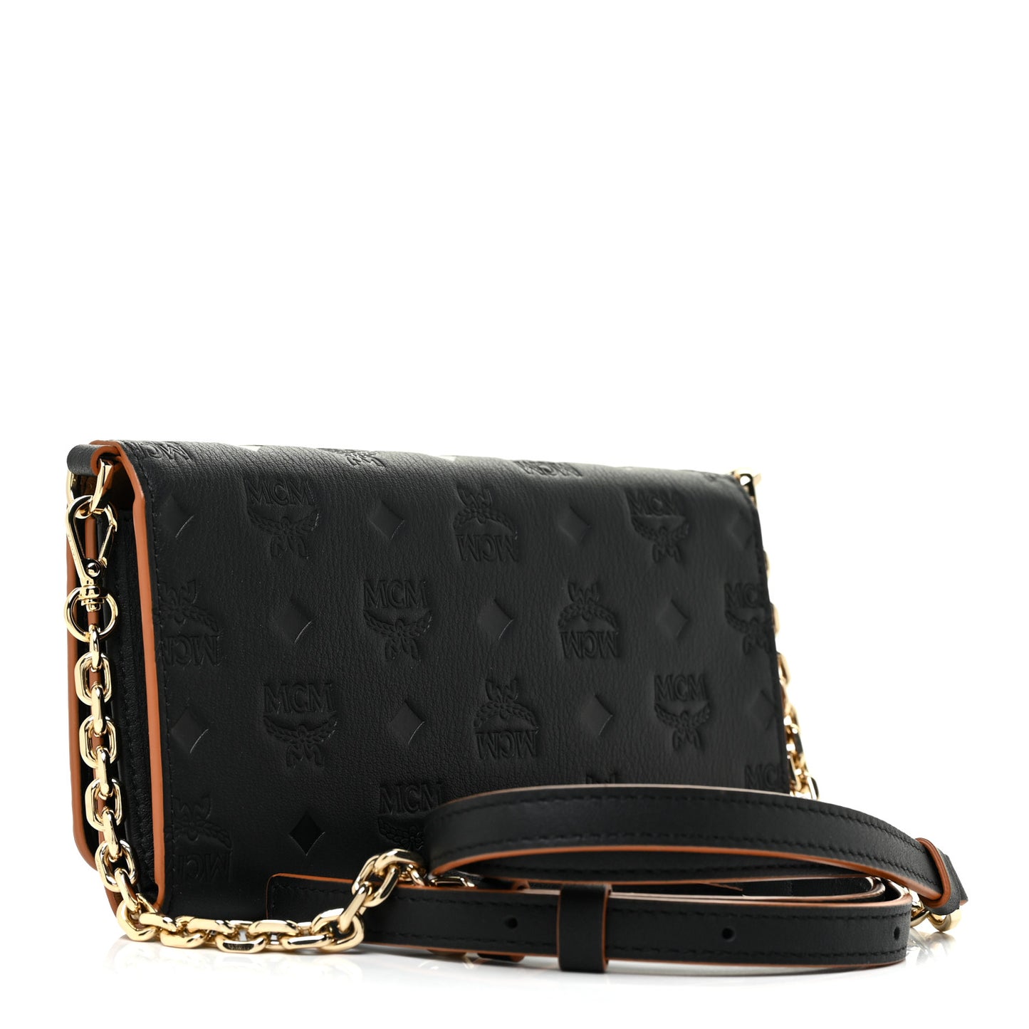 Calfskin Ottomar Wallet On Chain Black