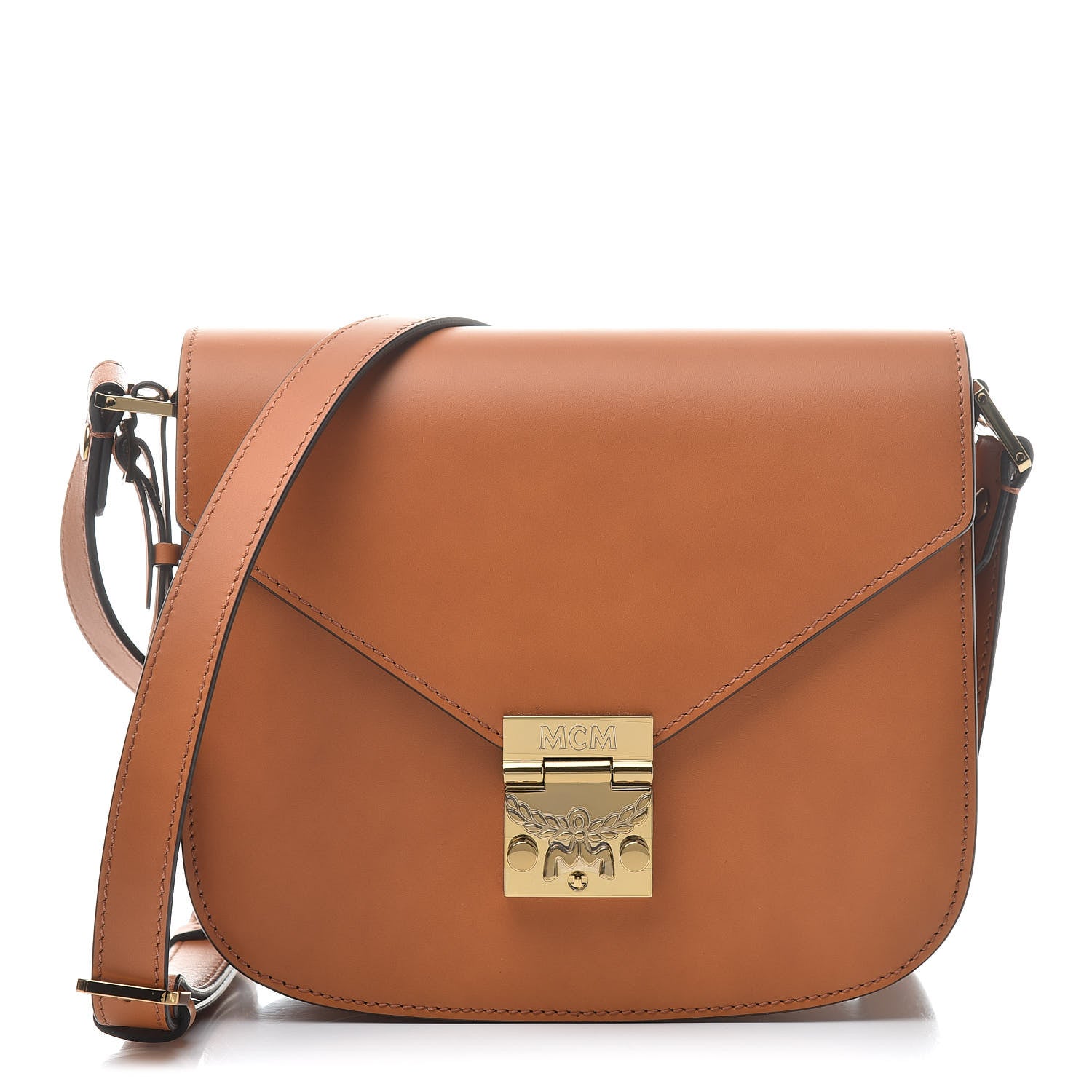 MCM Calfskin Patricia Small Crossbody Bag Cognac 526206 – FASHIONPHILE