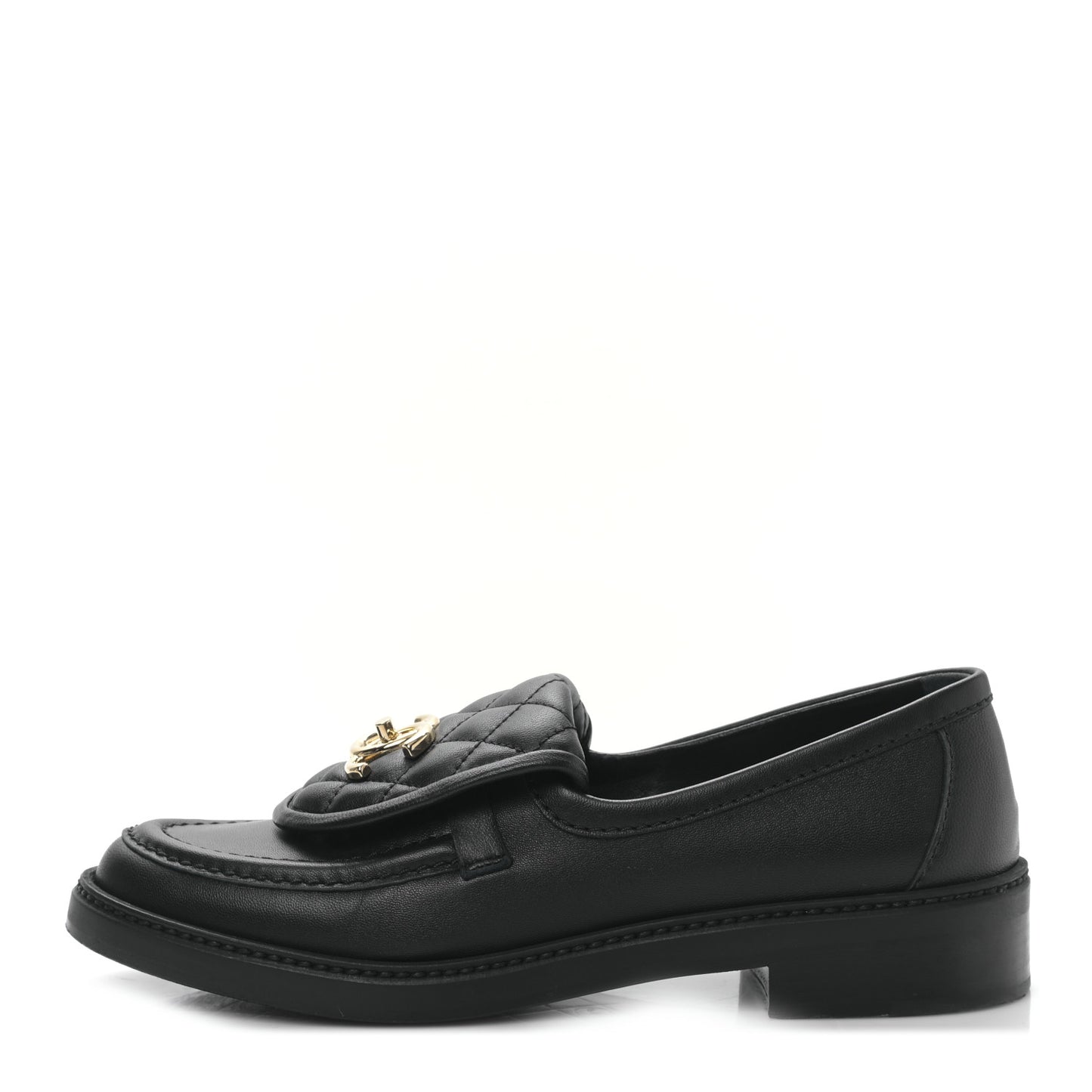 Lambskin Quilted CC Turnlock Loafers 36 Black