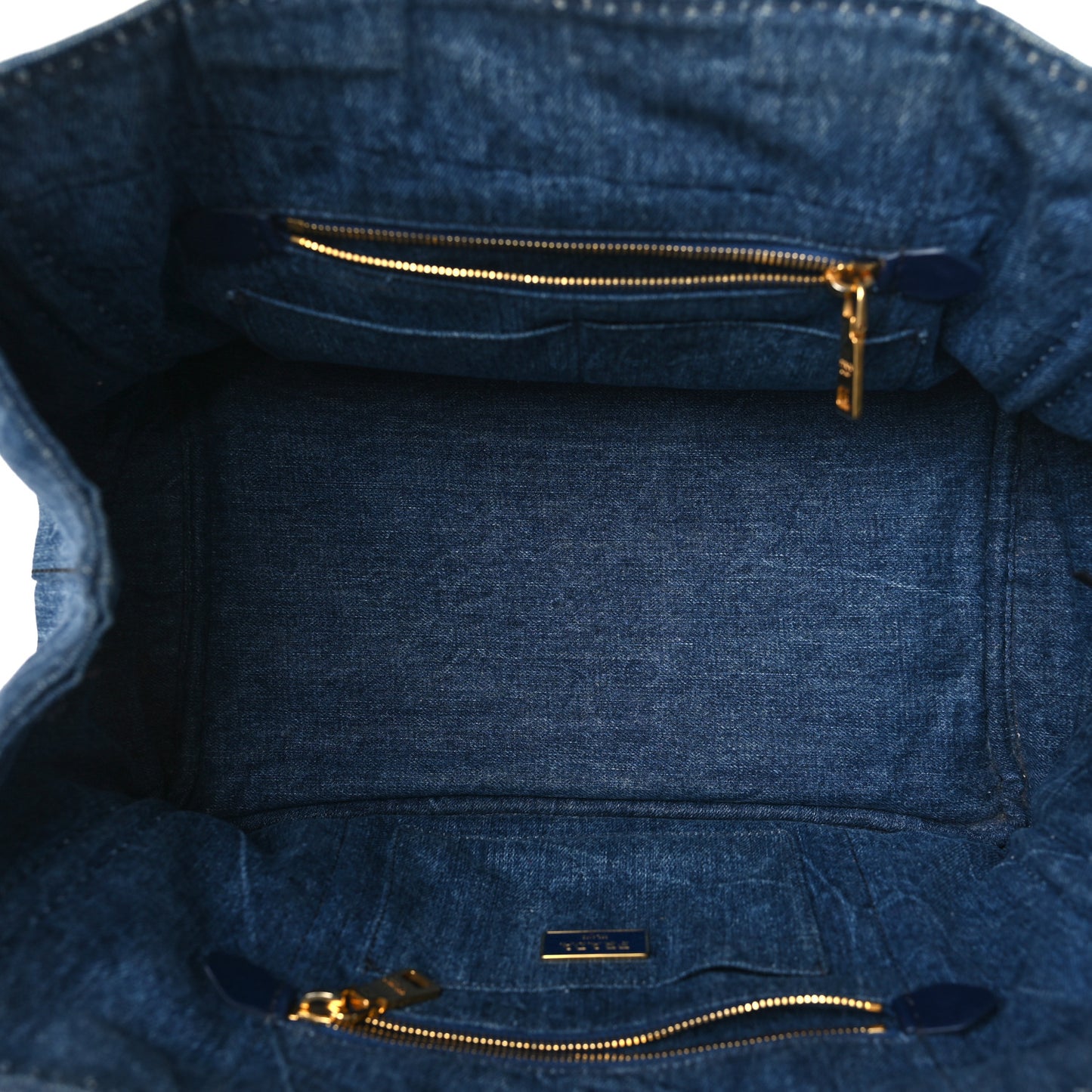 Denim Logo Tote Bleu