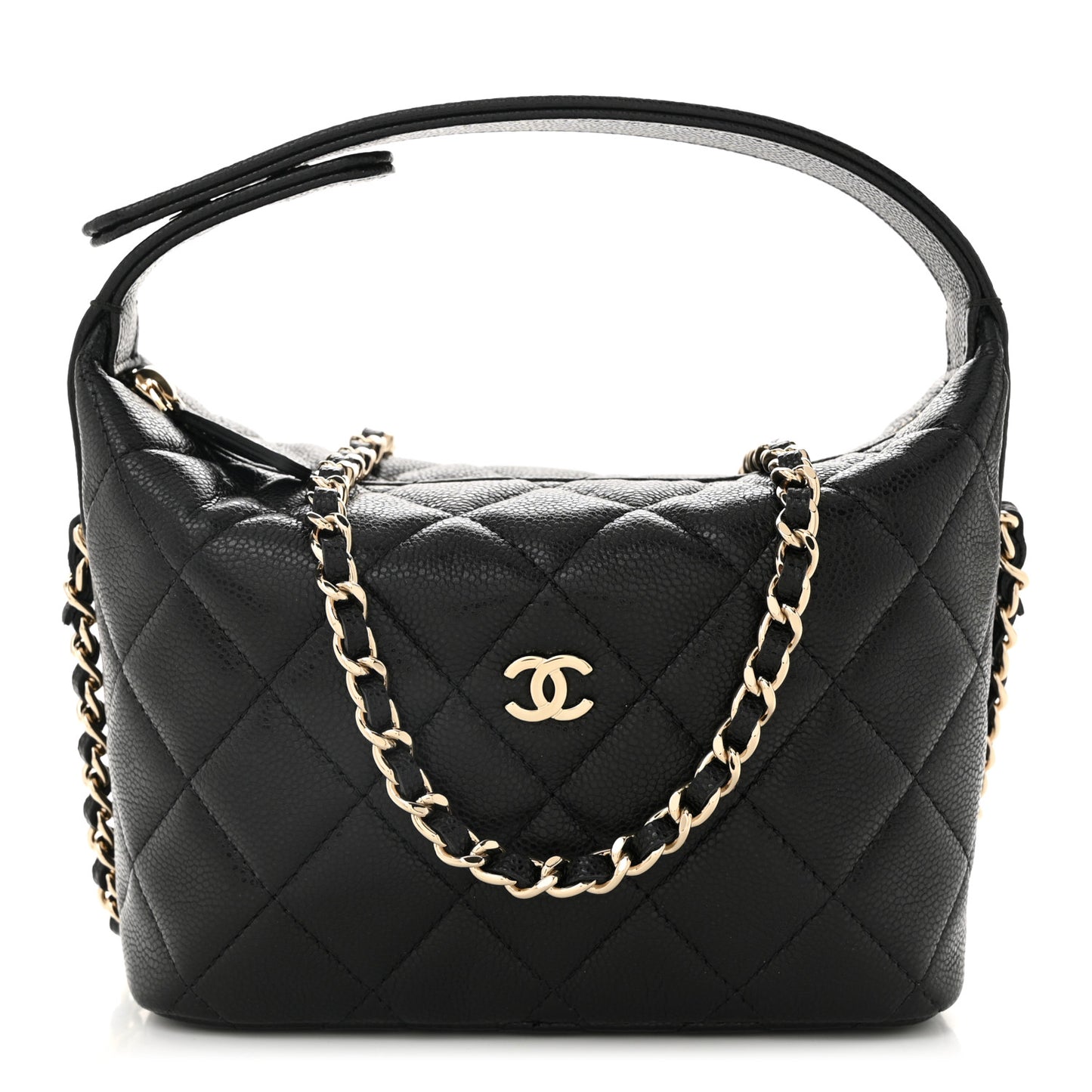 Caviar Quilted Hobo Black