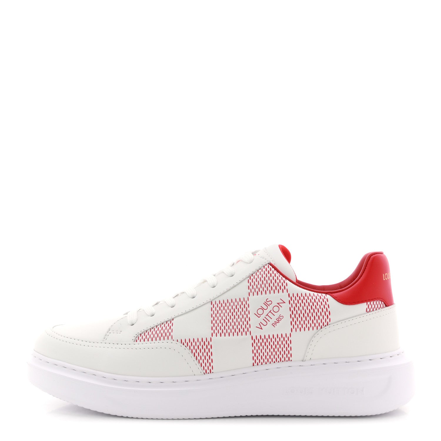 Louis Vuitton Damier Calfskin Mens Beverly Hills Sneakers 8 White
