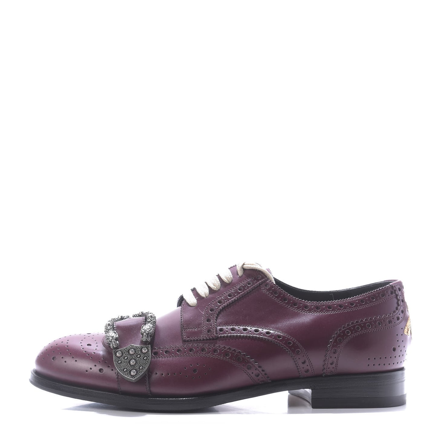 Calfskin Bee Embroidered Mens Queercore Brogue Derby Shoes 9.5 Bordeaux