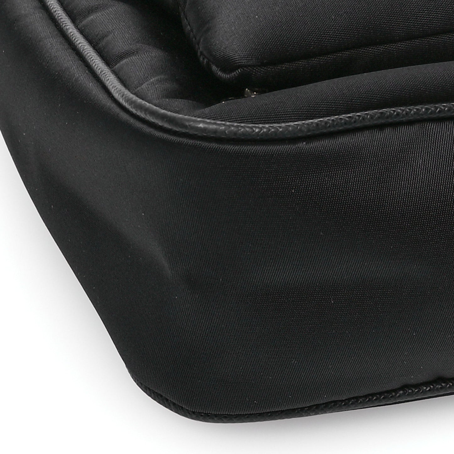 Re-Nylon Saffiano Double Pouch Shoulder Bag Black