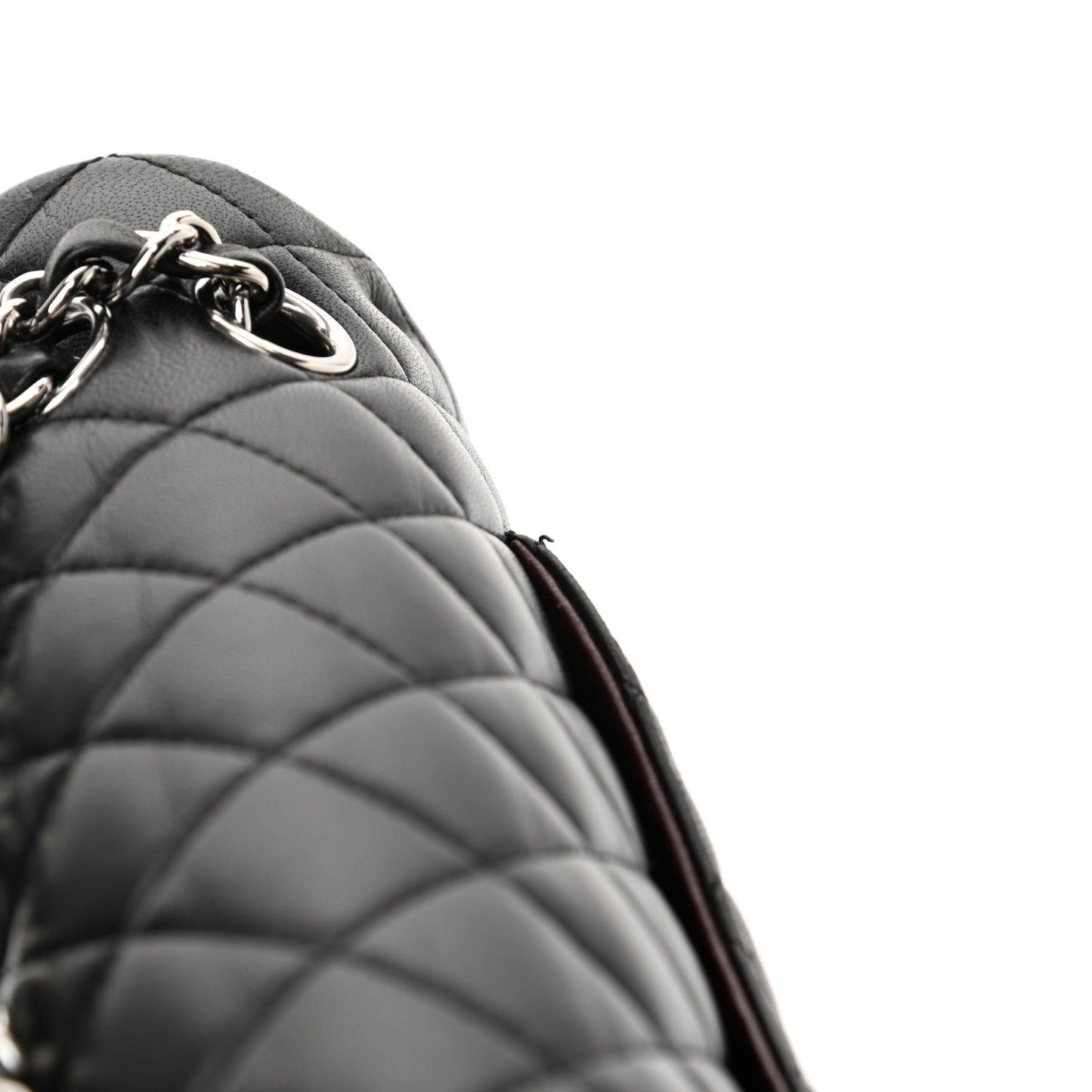Lambskin Quilted Medium Double Flap Black