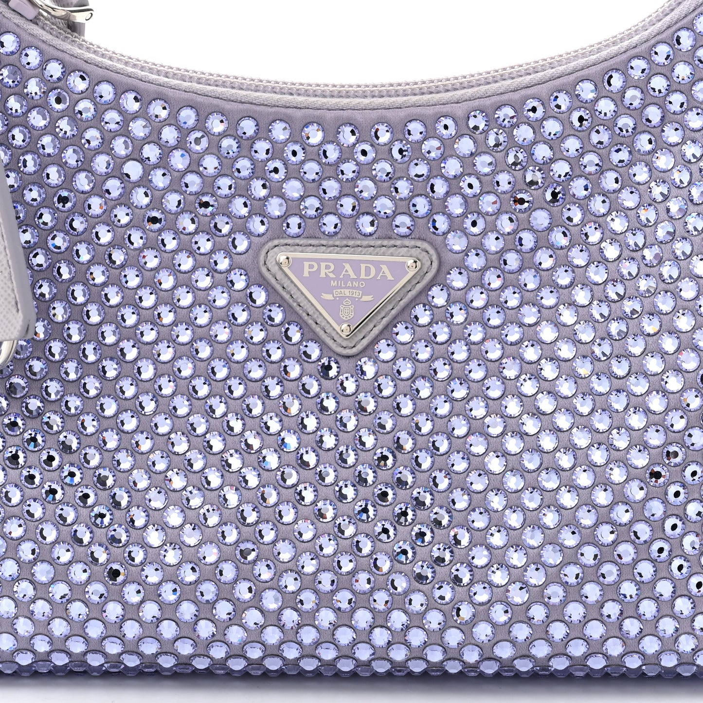 Satin Crystal Mini Re-Edition 2000 Bag Glicine