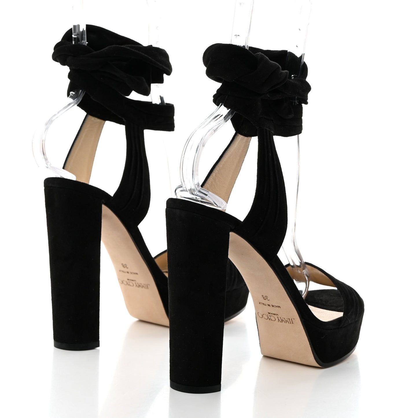 Soft Suede Kaytrin 120 Platform Sandals 38 Black