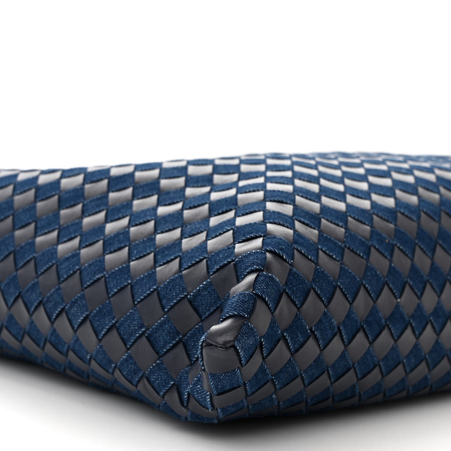 Denim Calfskin Intrecciato Large Hop Abyss Indigo