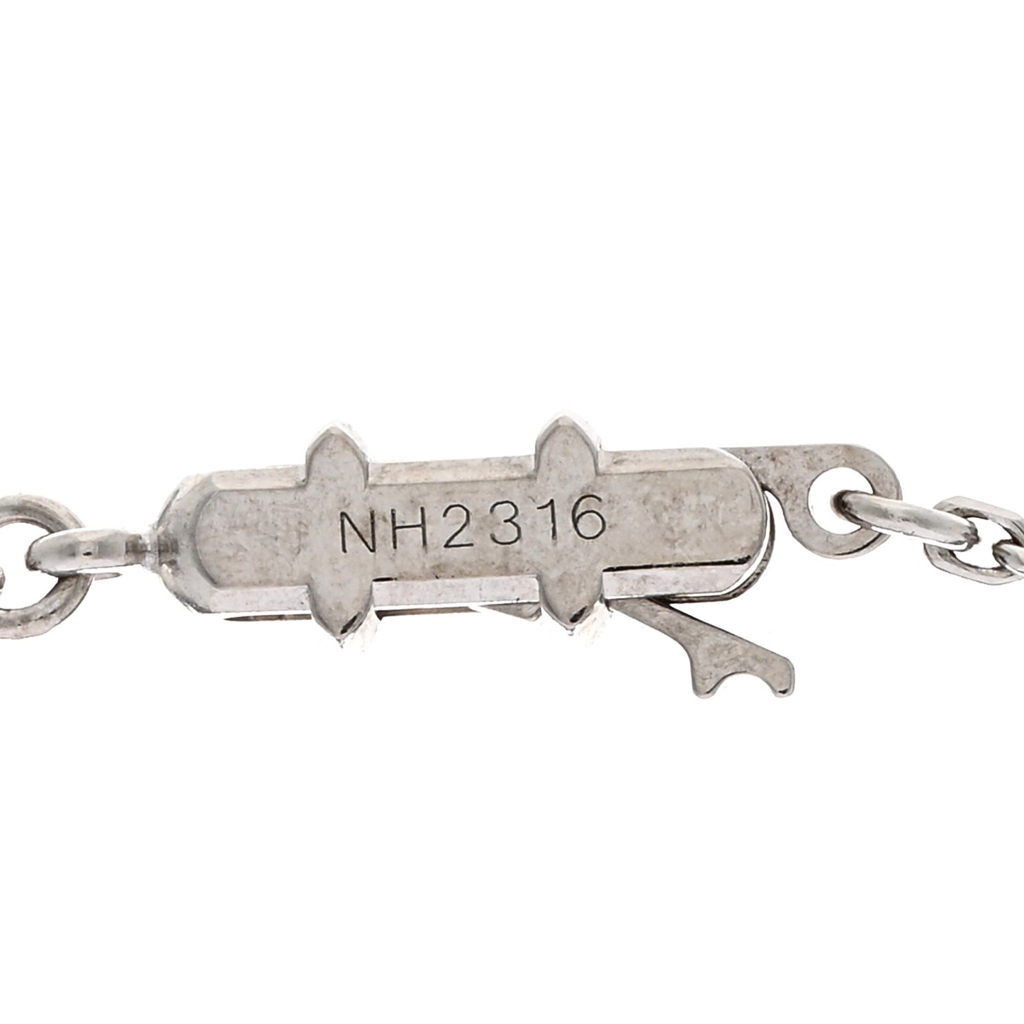 18K White Gold Diamond Small Hearts and Symbols Pendant Necklace