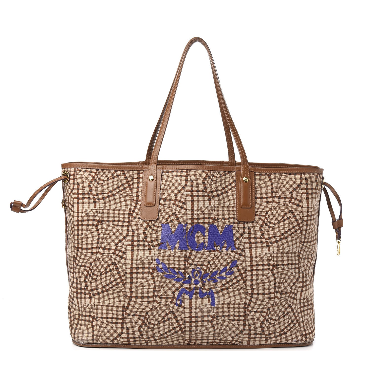 MCM Visetos Large Liz Reversible Shopper Tote Cognac 2 of 16