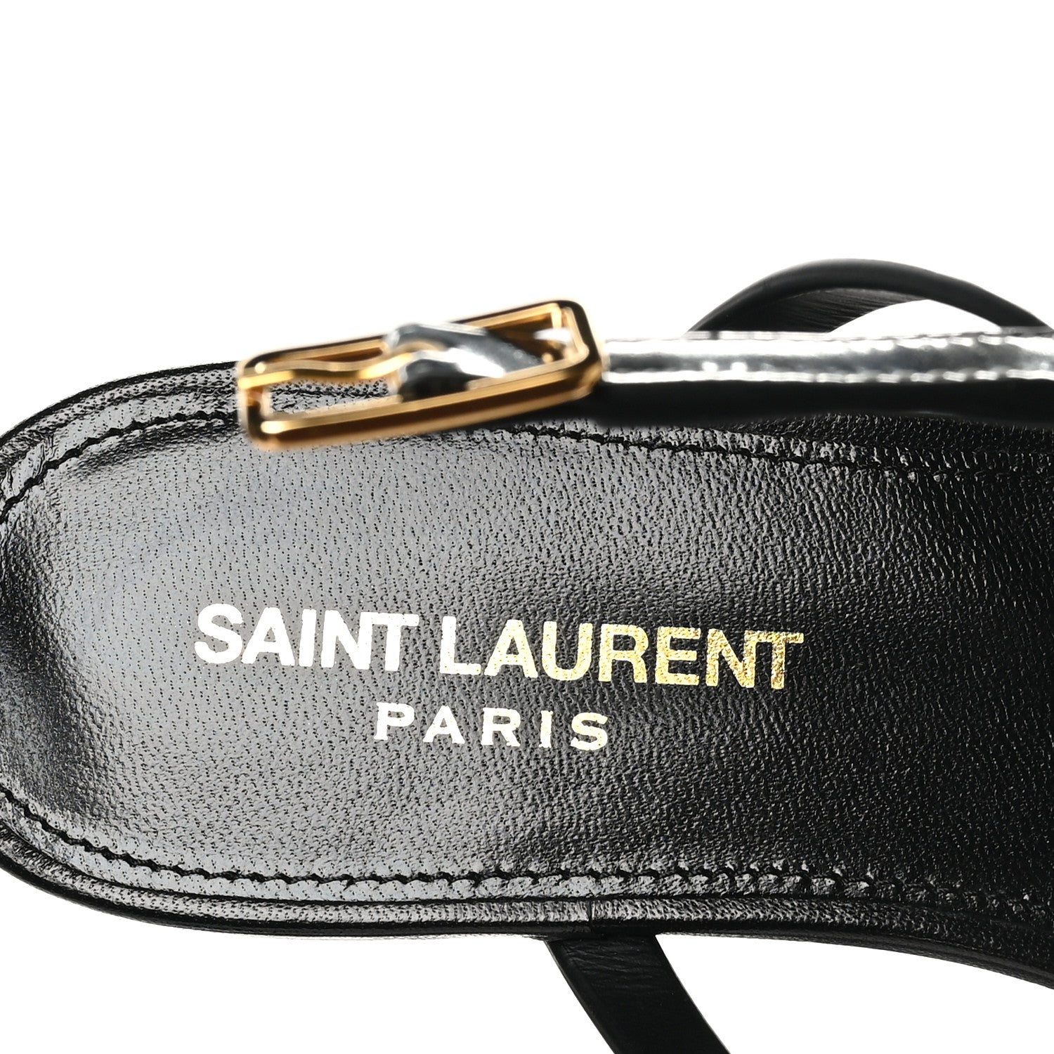 Saint Laurent Reflex Soft Lambskin Cassandra Iota 05 Sandals 38.5 Argento 8 of 10