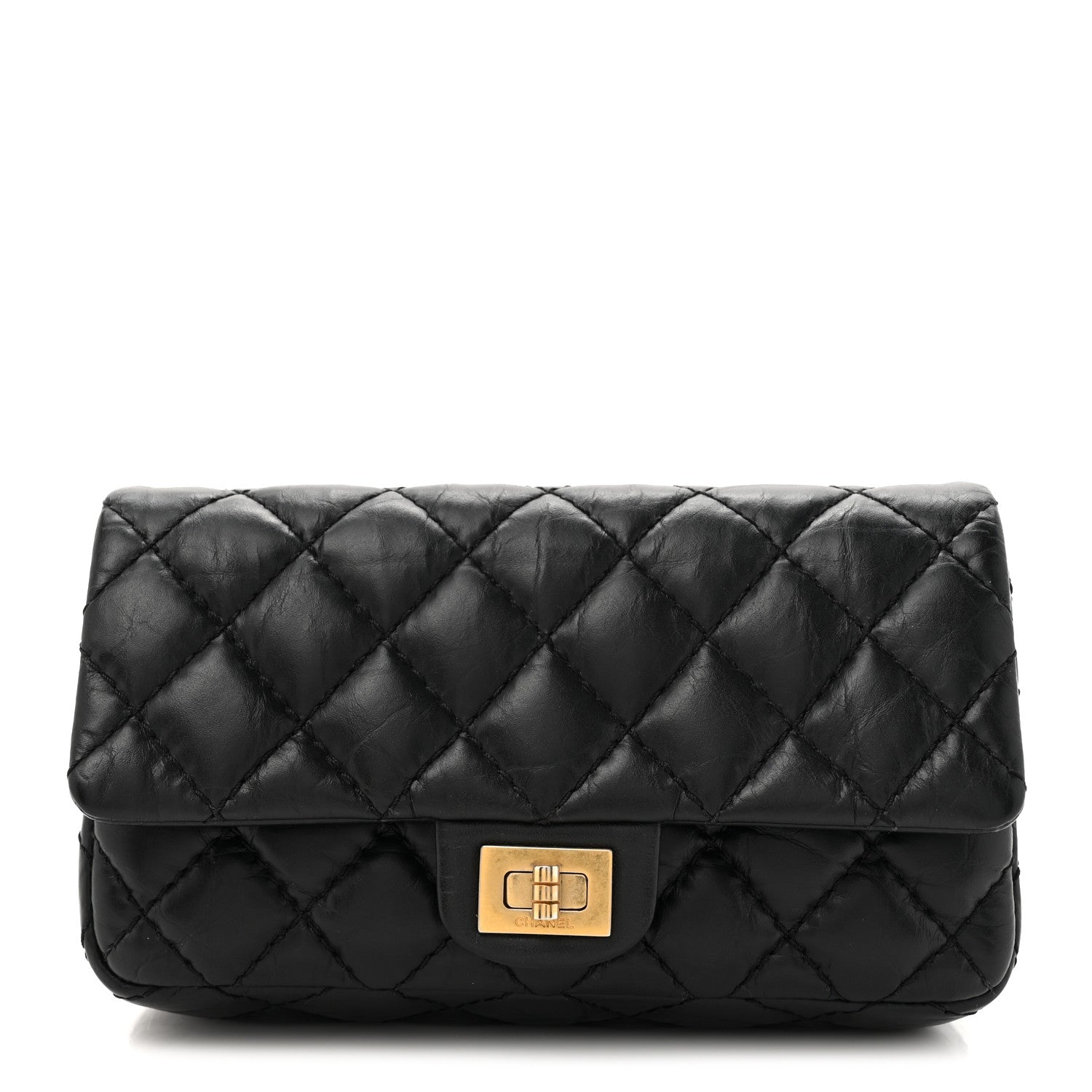 Chanel Aged Calfskin Quilted Reissue Flap Belt Bag Clutch