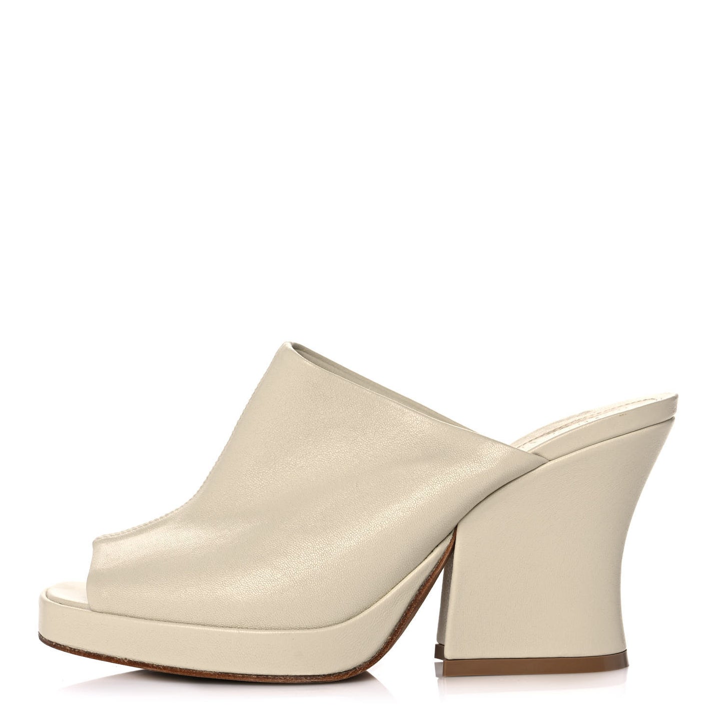 Nappa Stack Mule Sandals 36.5 Sea Salt