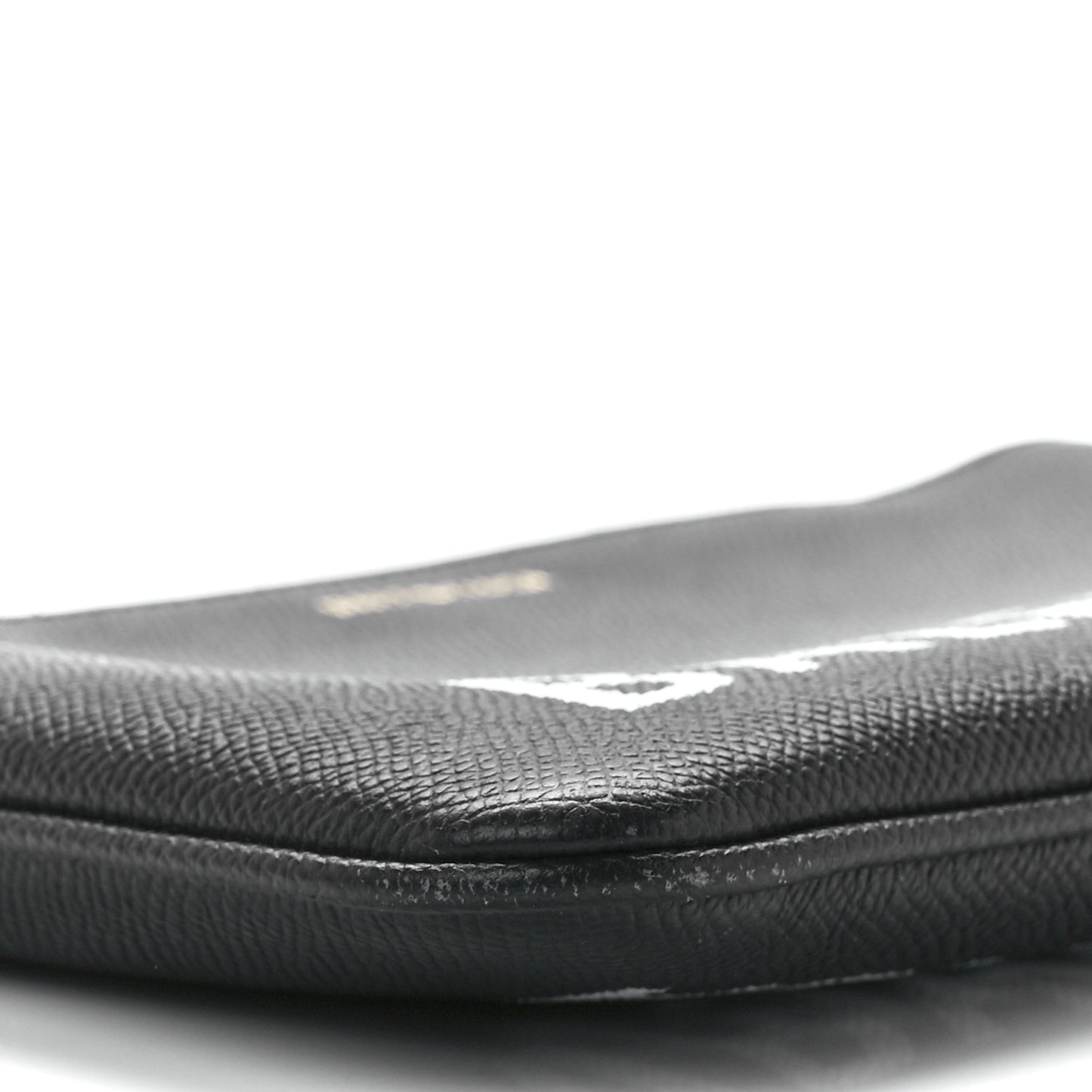 Calfskin Ville Logo Zip Pouch Black