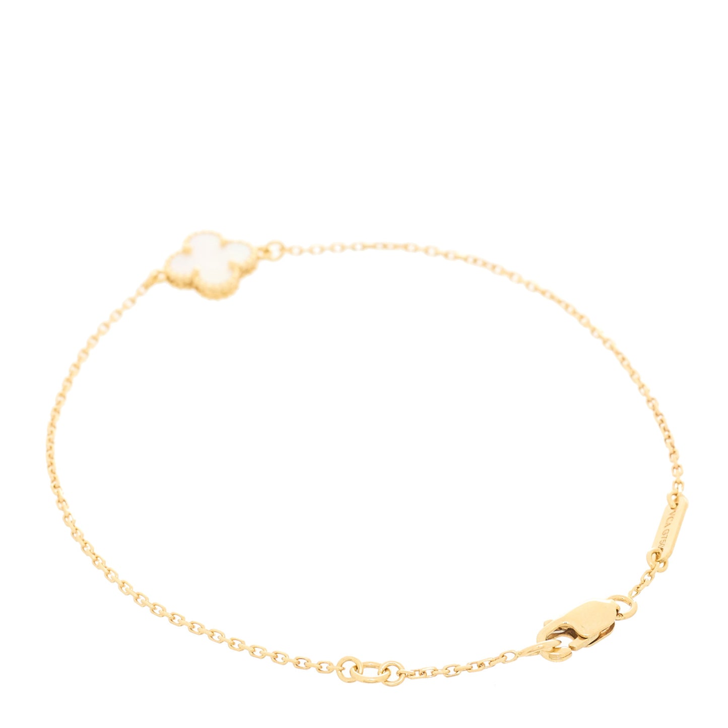 18K Yellow Gold Mother of Pearl Sweet Alhambra Bracelet