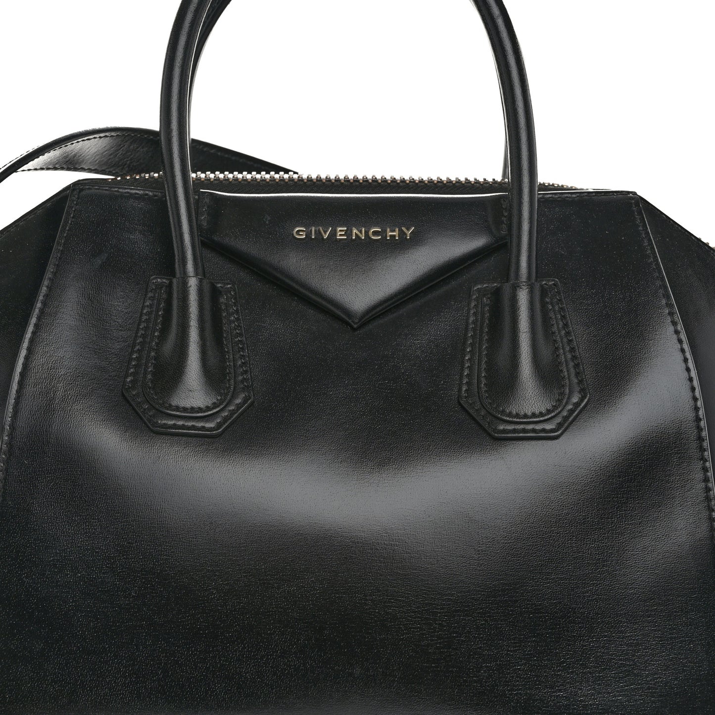 Shiny Lord Calfskin Small Antigona Black