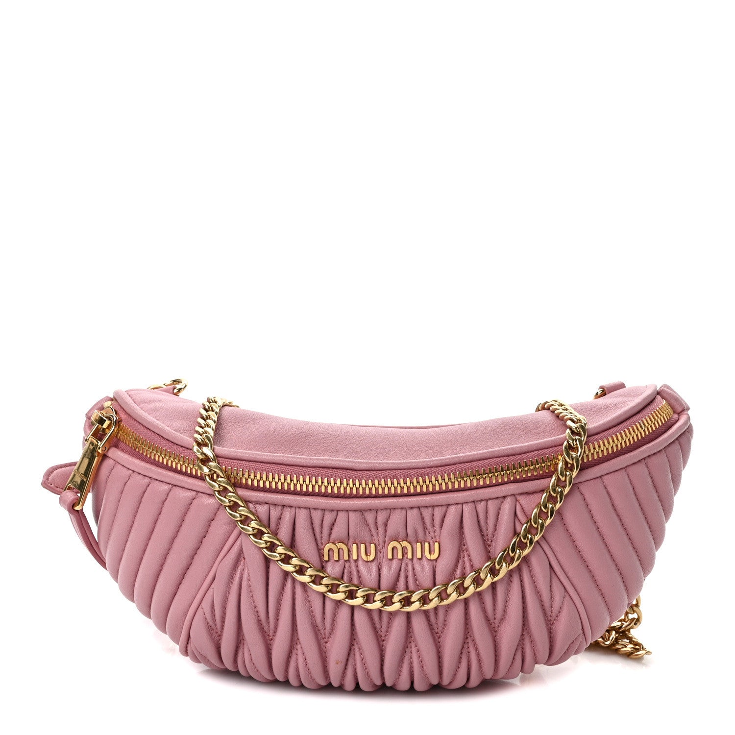 Miu Miu Nappa Matelasse Rider Belt Bag Orchid Pink 1469439