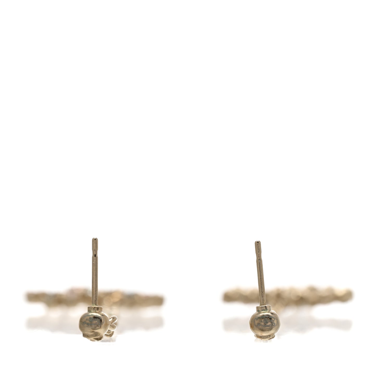 Crystal CC Drop Earrings Pink Grey Gold